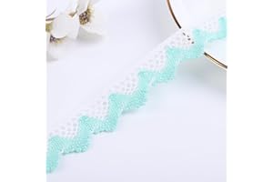 DYSHIPEN Cotton Lace Ribbon for Crafts-Sewing Lace Trims-Crochet Lace Ribbon for DIY Sewing Wedding Bridal Dress,Costume,Ewing 0.87'' Wide 20 Yards (Turquoise)