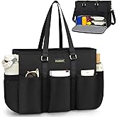 PASMAN Lunch Tote Bag for Women,15.6 Inch Laptop Bag with Insulated Lunch Compartment,Multi-Pocket Work Bag with Cup Holder for Nurse,Teacher,Office,and Travel