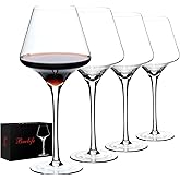BACLIFE Red Wine Glasses Set of 4 – 20 oz Premium Crystal Wine Glass With Long Stem – Hand Blown Large Burgundy Wine Glasses – Unique Gift for Wedding, Anniversary, Christmas