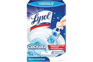 Lysol Click Gel Automatic Toilet Bowl Cleaner, Gel Toilet Bowl Cleaner, for Cleaning and Refreshing, Ocean Fresh, 6 Applicators per Pack