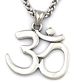 Gungneer Stainless Steel Aum Om Pendant Necklace Yoga Hindu Spiritual Amulet Charm Jewelry Accessory Men women
