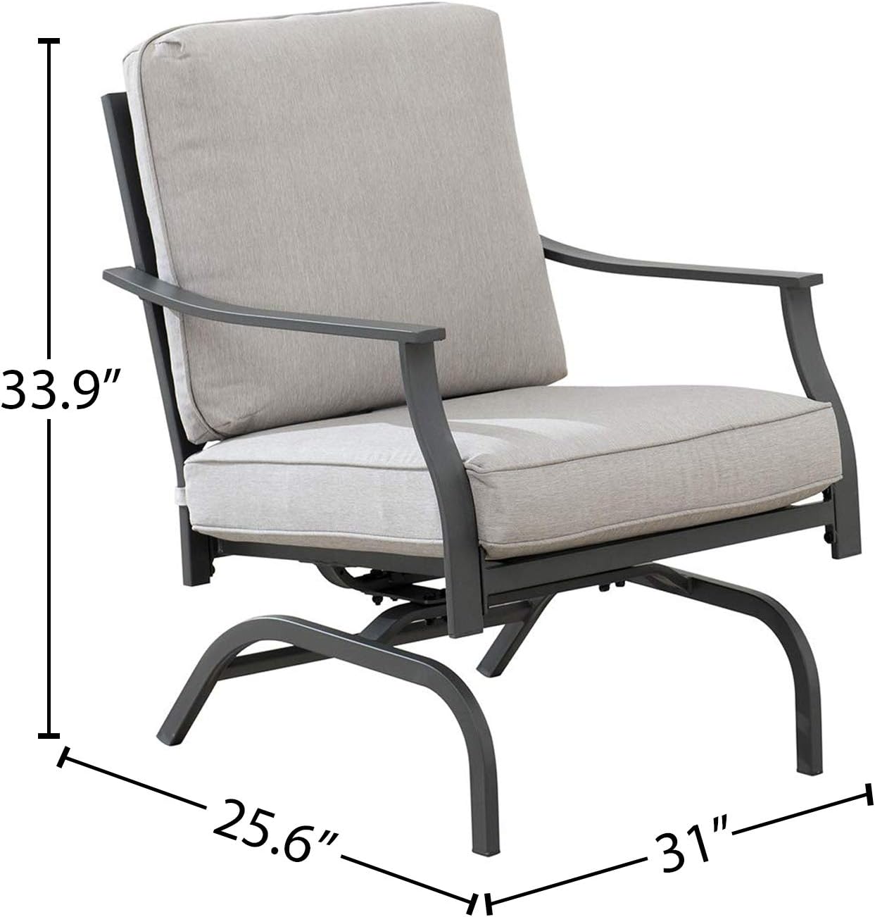  Brand - Ravenna Home Archer Steel-Framed Outdoor Patio Deep-Seat Chairs, Set of 2, 31"W, Gray : Garden & Outdoor