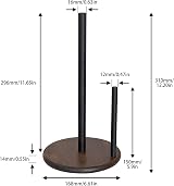 niffgaff Farmhouse Paper Towel Holder Real Wood Round Base Kitchen Organize view 7