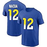 Gridiron Grip Puka Nacua #12 LA Los Angeles Football T-Shirt Cotton Jersey