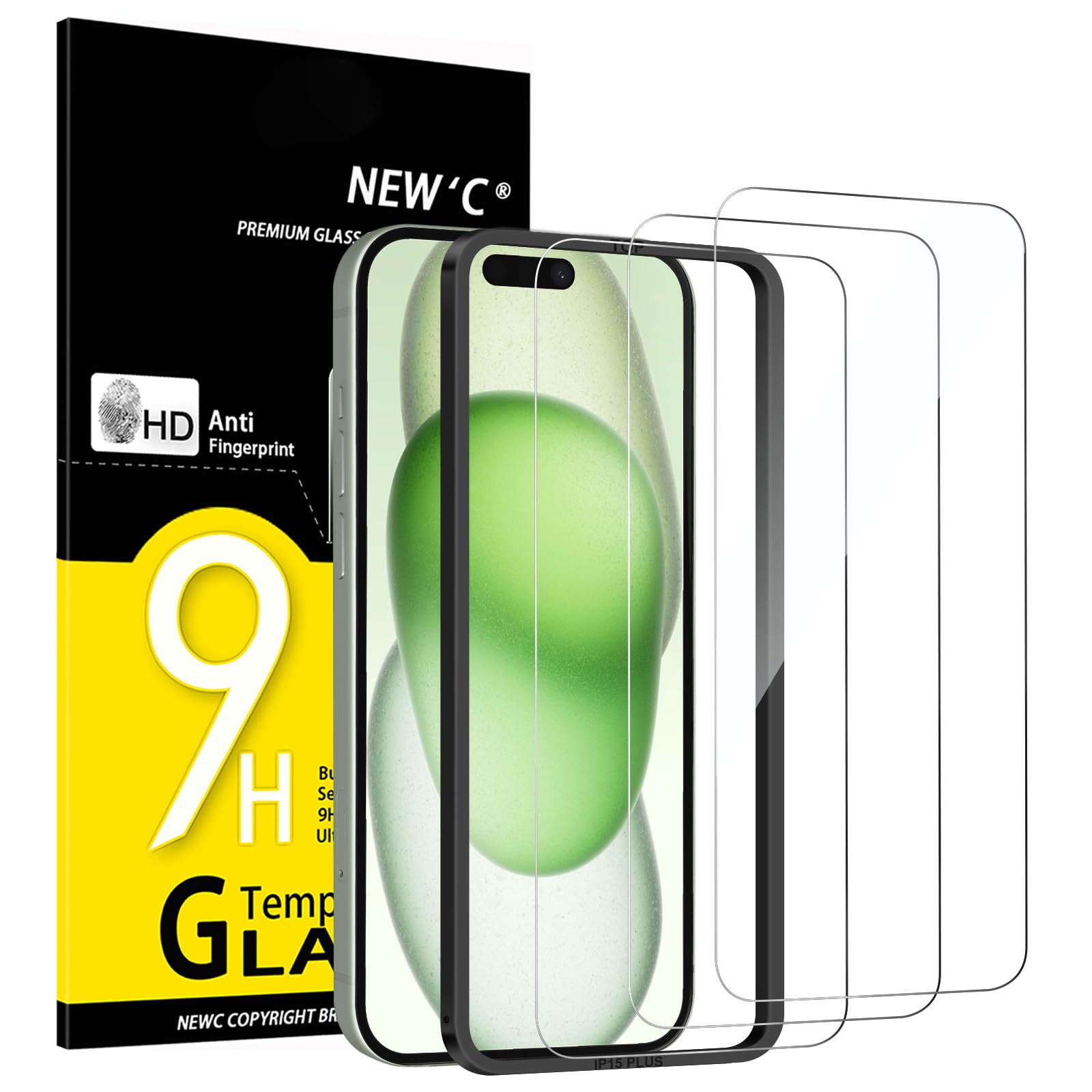 Photo 1 of NEW'C 3 Pack Designed for iPhone 16 Plus,15 Plus Screen Protector (6.7 inches),Enhanced Tempered Glass Protection with Easy Installation Tool Included,Ultra Resistant