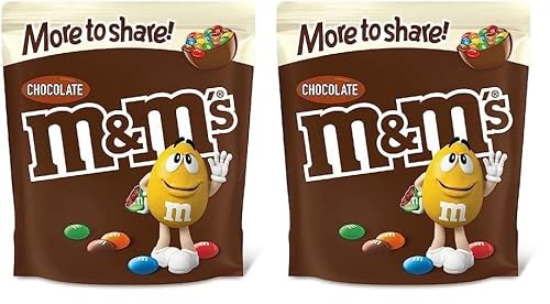 M&M's Chocolate More to Share Pouch, Chocolate Gifts & Movie Night Snacks, 220 g (Pack of 2)