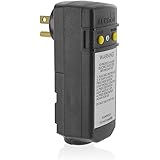 Leviton 16693 15-Amp, 120-Volt, Grounded, Compact Automatic Reset Right Angle GFCI, RoHS Compliant, Black