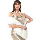 Wcuvbv Women Faux Fur Shawl Winter Fur Stole Wrap Collar Warmer Shrug Shawl Scarf