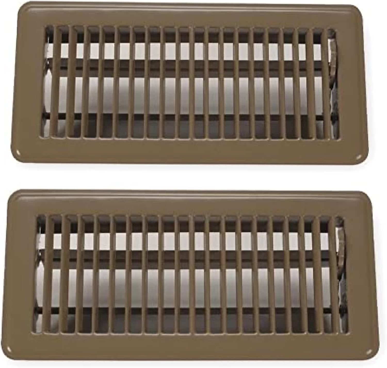 Registers, Grilles & Vents - Rocky Mountain Goods Vent Cover for Home Floor 4” x 12” (Brown Pack of 2) - Heavy Duty Metal - Walkable Floor Register Air Vents - Easy Adjust Airflow
