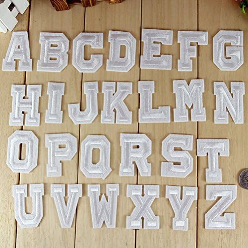 SQingYu Total 26 pcs Embroidered Letter Patches, Iron on Applique for Clothing Bags DIY Crafts