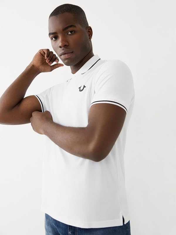 Hombre Crafted with Pride Polo, White BLK TPING, L
