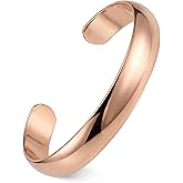 Feraco Pure Copper Bracelets for Women & Men, 99.99% Real Copper Tibetan Cuff Bangle, Adjustable Handmade Jewelry Gift