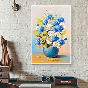 Floating Framed Canvas Wall Art for Living Room, Bedroom Vintage Vase Canvas Prints for Home Decoration Ready to Hang - 16x24 inches