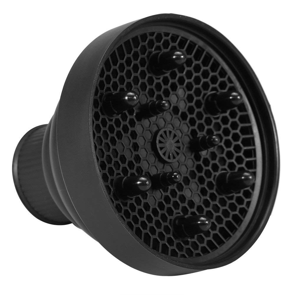 Silicone Hairdryer Diffuser Folding Hair Blower Professional Salon Hairdressing Styling Tool Universal Hood Cover (Color : Black)