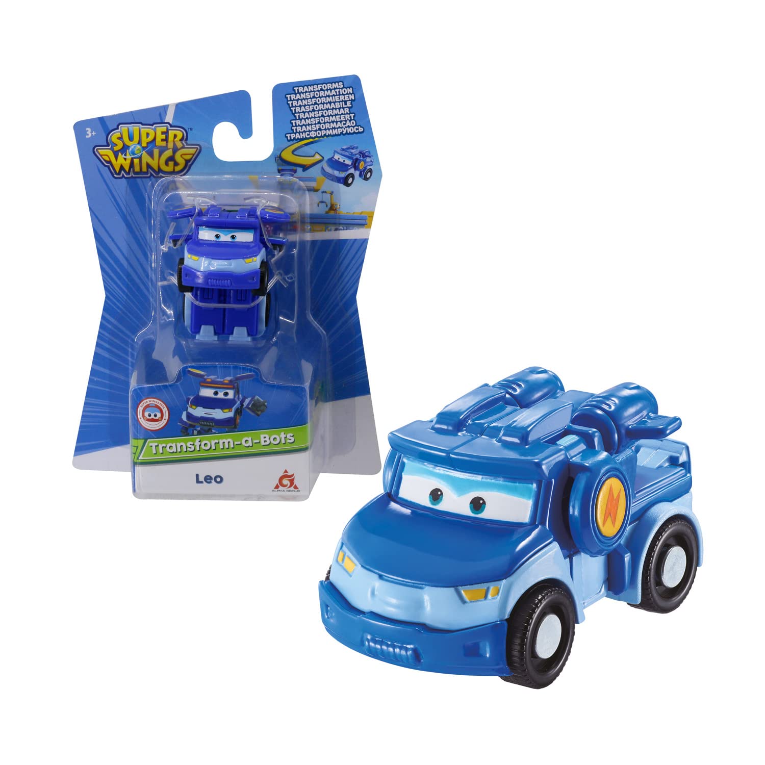 Super Wings EU750032 Leo Bots Character Transforming Toys for 3 4 5 6 7 Years Old Boys Girls, Blue, 2“