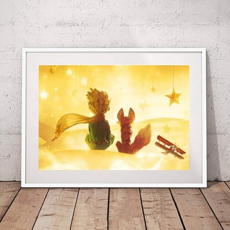 Amazon 星の王子さまとキツネのキャンバスアートプリントの壁の写真 星の王子さまのキャンバスの絵画アートポスター子供部屋の壁の装飾50cmx75cm フレームなし ウォールステッカー オンライン通販