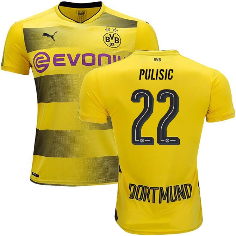 Eds Sports Christian Pulisic #22 Men's Borussia Dortmund 2017/2018 Home Yellow Jersey