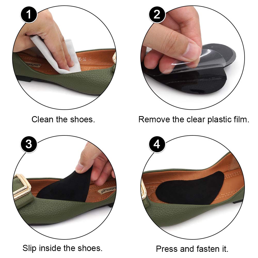 Skyfoot\'s Arch Support Shoe Inserts Plantar Fasciitis, Soft Gel Insoles for Flat Feet, Relieve Pressure from Pain for Men and Women 2 Pairs (Black)