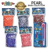 Rainbow Loom 3000+ Authentic Rubber Band Collection (Pearl) + Bonus Metal Hook, Long Lasting Bands