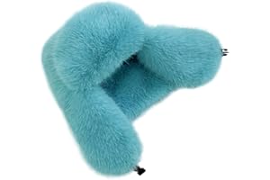 BSYLOO Women's Fluffy Trapper Hat, Long Pile Faux Fur Ushanka hat with Buckle, Luxurious Mink-Style Winter Warm Hat