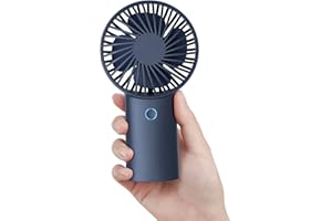 JISULIFE Handheld Portable [20H Max Cooling Time] Mini Hand Fan, 4000mAh USB Rechargeable Personal Fan, Battery Operated Small Fan with 3 Speeds for Travel/Commute/Makeup/Office-Blue