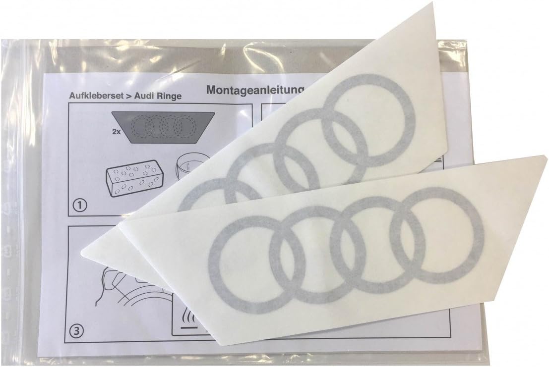Audi Original Q2 Emblem Stickers - Rings - Adhesive for Column - C-Blade Colour: foil silver - Image 3