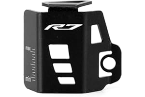 Mokiton Motorcycle Rear Brake Fluid Reservoir Pump Oil Cap Guard Cover Compatible With YAMAHA YZF R7 2021 2022 2023 2024 2025 | Gas Tank Protectors YZF-R7 YZFR7 Accessories (black)