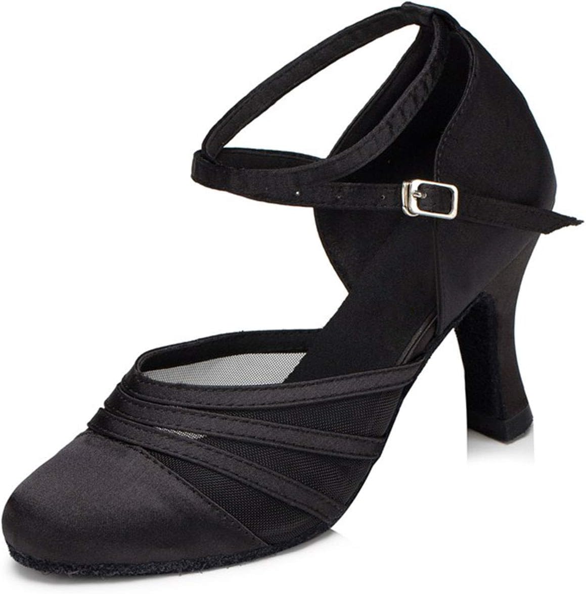 Naudamp Women's Closed Toe Latin Dance Shoes Ballroom Cross Strap Salsa Tango Waltz Wedding Party Dancing Shoes Sandals