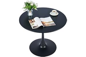 VONLUCE Round Dining Table, 36 Inch Tulip Table with MDF Top and Steel Base, Small Pedestal Table for Dining Room Kitchen Living Room More, Modern Bistro Table Kitchen Table with 220lb Capacity, Black