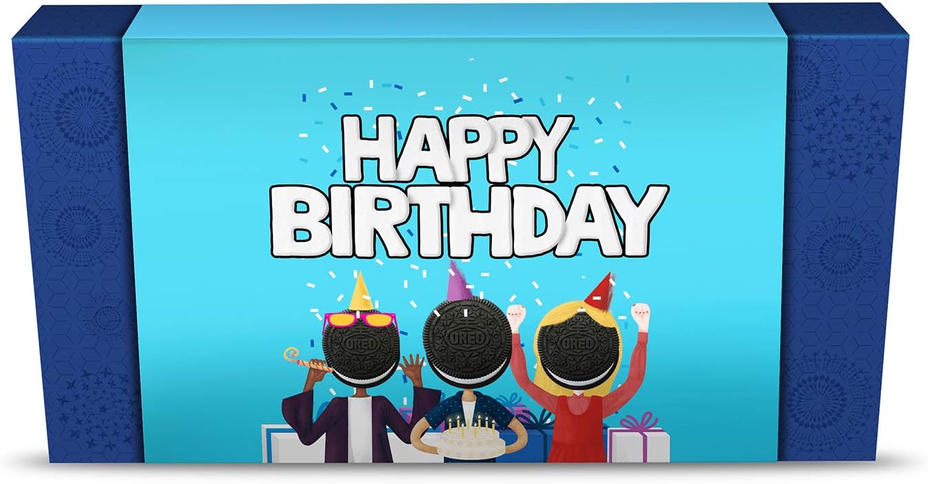 Cadbury Oreo Assorted Biscuits Gift Pack with Happy Birthday Sleeve, 600 g