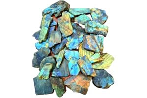 JAI GEMS 100 Grams Of Raw Labradorite Chunks Rough 1-2" Inches | Top Quality Labradorites big size Plates