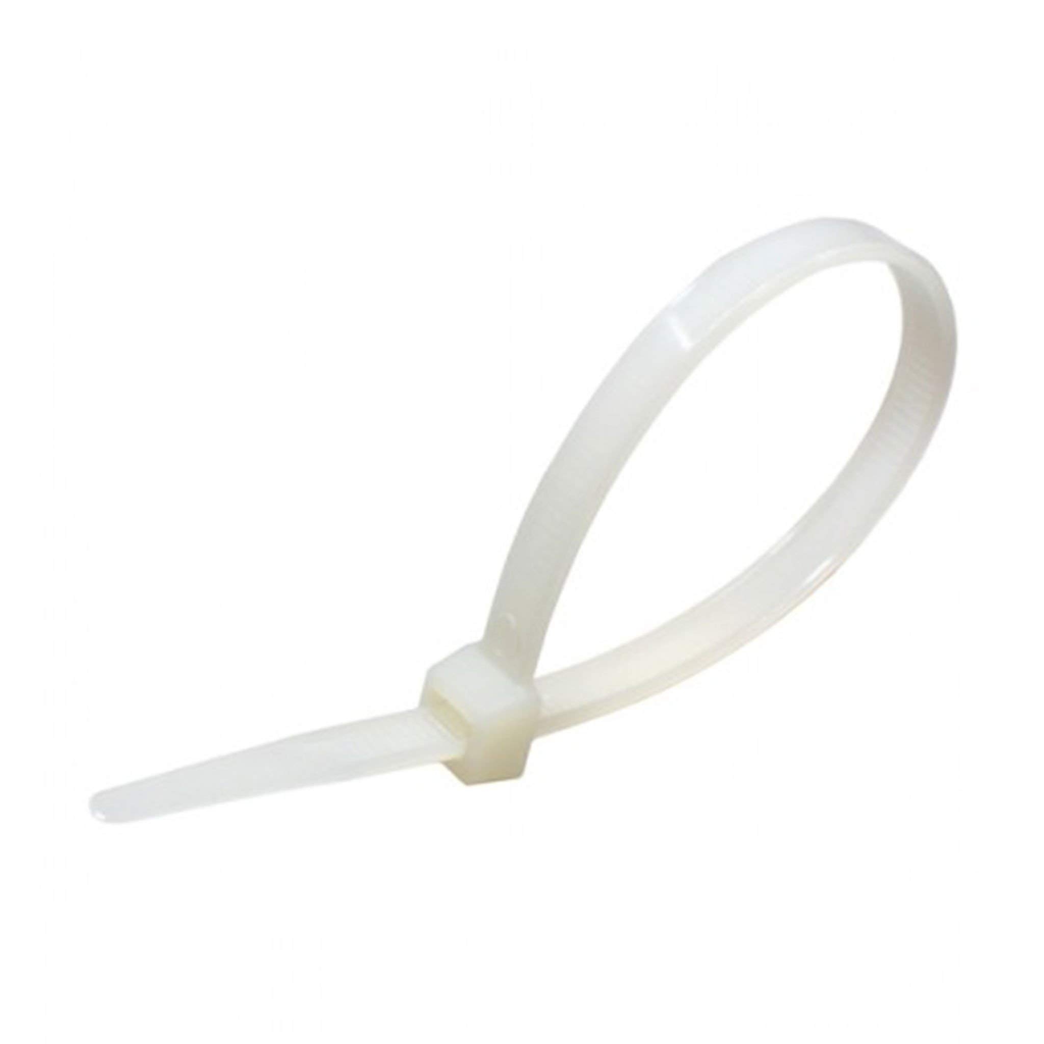 50 White Cable Ties, Strong Nylon, 100mm x 2.5mm