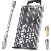 Saipe 20pcs Mini Twist Drill Bit Set + Spiral Hand Push Drill Chuck | Micro Tool for Jewelry Making, DIY, Wood, Jewelry, Resin, Plastic (0.3-2mm)