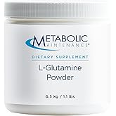 Metabolic Maintenance L-Glutamine Powder - 1000mg Pure Amino Acid Supplement, Easy Drink Add-in - Support for Gut + Intestinal Health, Exercise + Muscle Recovery (500g / 500 Servings)