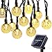 Toodour Solar String Lights Outdoor 50 LED 29.5ft Solar Patio Lights with 8 Modes, Waterproof Crystal Ball String Lights for Patio, Lawn, Gazebo, Party, Wedding, Garden Decorations (Warm White)