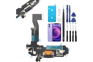 YHXMARSCAN Charging Port Replacement for iPhone 12 USB Dock Connector Flex Cable Microphone Replacement for iPhone 12 Pro with Tools(6.1")