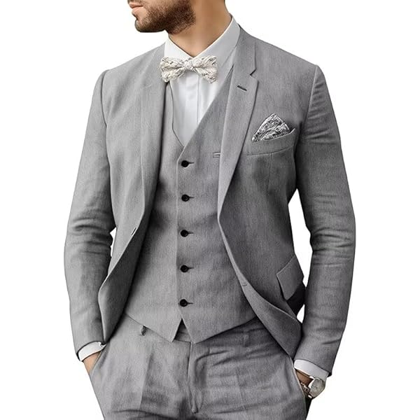 Fashion Suit Men's Suits Vest Male Casual Slim Fit Vest & Pant Set  Waistcoat Gray at Amazon Men's Clothing store