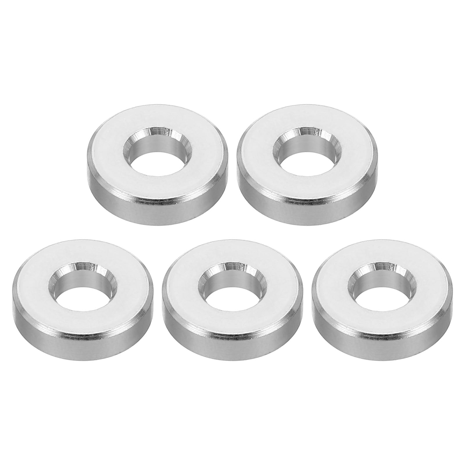 PATIKIL M6 Aluminum Spacers, 5 Pcs Metal Spacer Aluminum Round 6.2mm ID x 15mm OD x 4mm L Thickness Aluminum Spacer Screw Standoff for 1/4" or M6 Screw Bolts