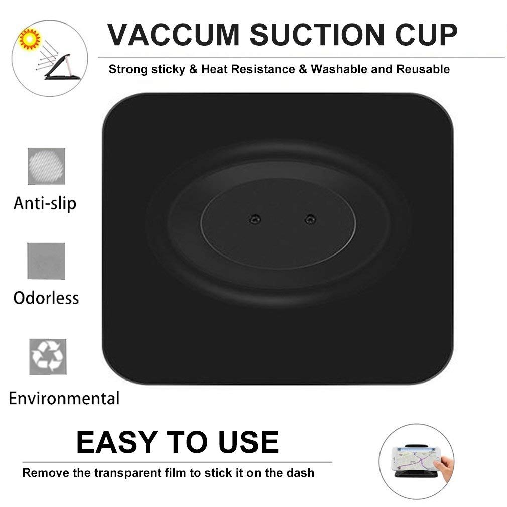 Cell Phone Holder for Car, Non-Slip Dash Pad Car Phone Mount GPS Holder for iPhone 7 Plus 8 Plus X Samsung Galaxy Note 8 S8 Plus S7 and 3-7 inch Smartphones (Black)