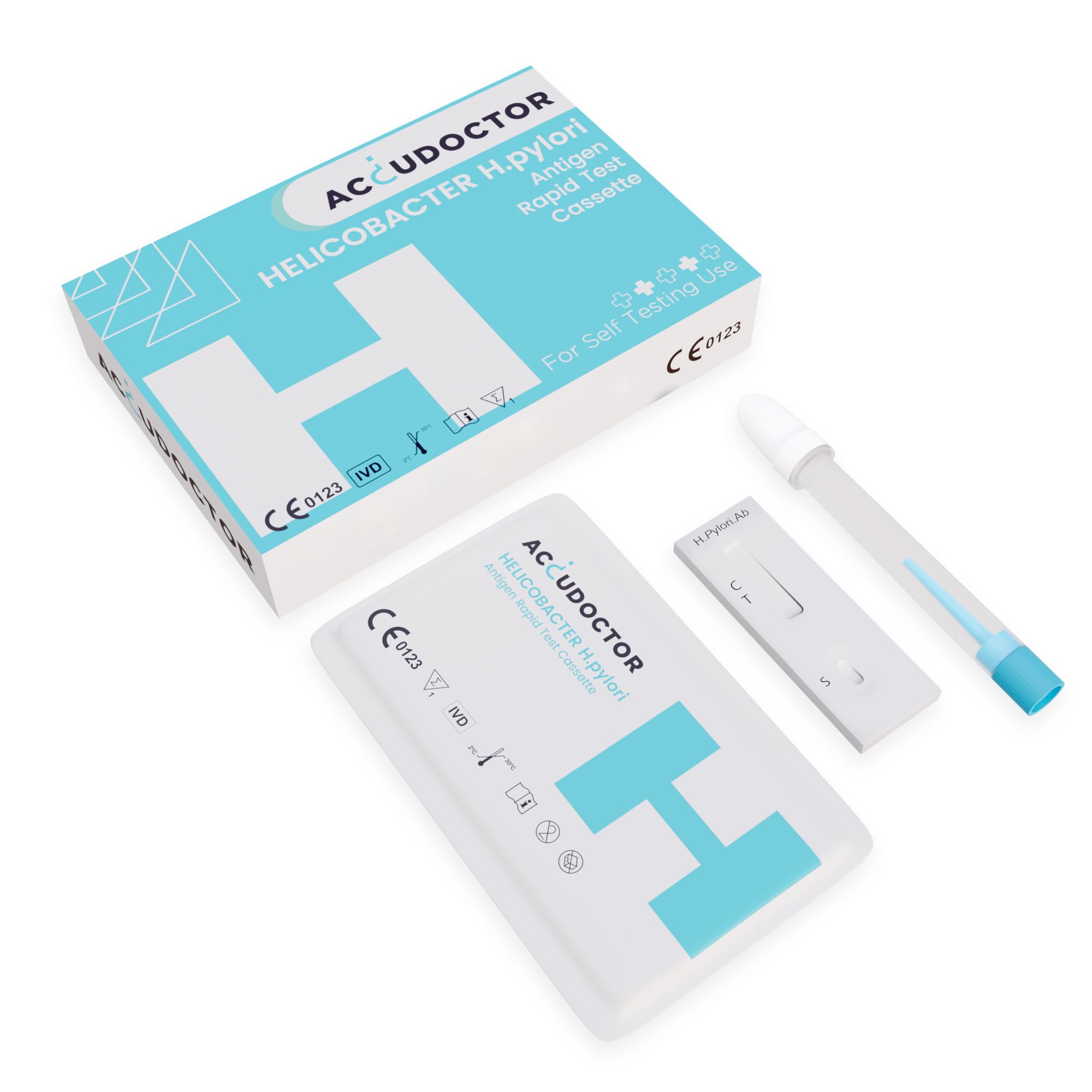 Helicobacter Pylori Test Kit Accudoctor Stool Test H Pylori Test h.Pylori Infection Test kit Faeces Treatment hometest feacal Home Test self Testing kit one h-Pylori Test for Helicobacter Collection