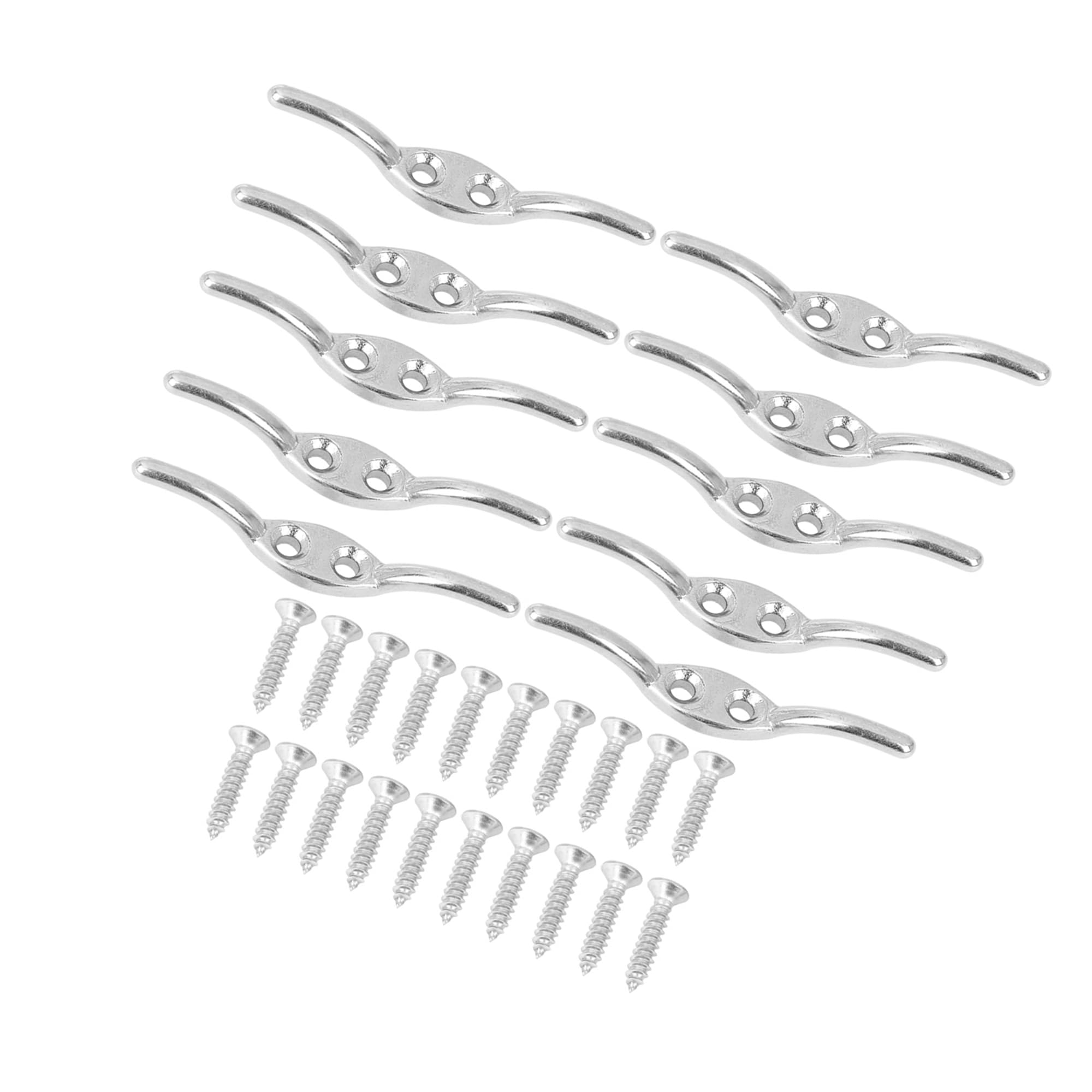 Motoforti 10 Set Marine 316 Stainless Steel Rope Boat Deck Flagpole Cleat Hook Long-lasting