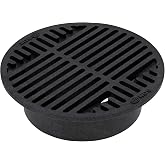 NDS 10, 8-Inch Round Grate, Connects to 6-Inch Spee-D&reg; Basin, 6-Inch Drain Pipes and Fittings, for Small Lawns, Landscaping and Patios, Plastic, Black