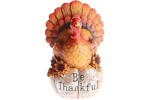 MorTime Thanksgiving Decorations Hand-Painted Turkey Pumpkin, Tabletop Turkey Fall Autumn Decor for Living Room Bedroom Kitchen Thanksgiving Harvest Day