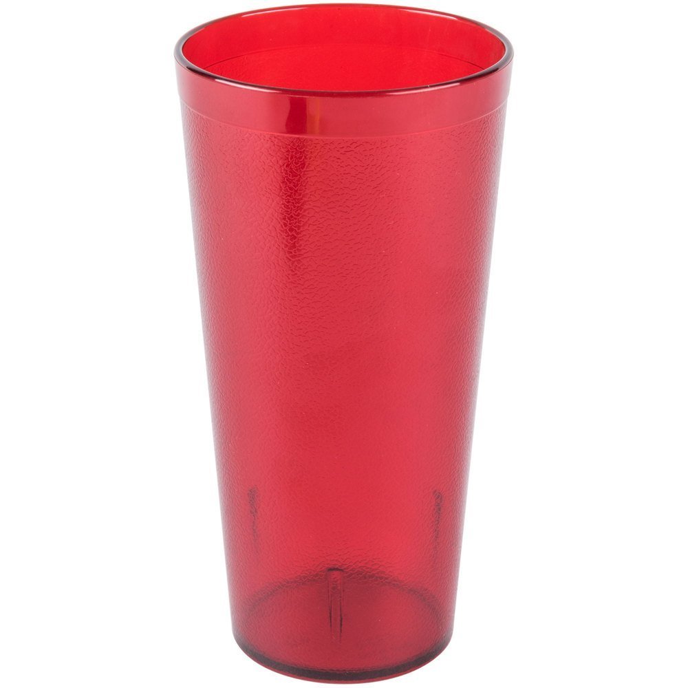 New, 16 oz. Restaurant Tumbler Beverage Cup, Stackable Cups, Break-Resistant Commmerical Plastic, Set of 6 – Ruby Red