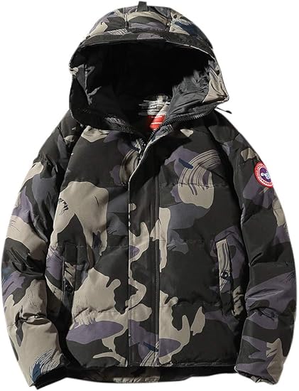 Amazon Aellaras メンズ ダウンジャケット 迷彩 カモフラ ダウンコート ブルゾン 中綿ジャケット フード付き ボリュームネック 防寒 防風 保温 暖かい 秋 冬 冬 カジュアル アウター おしゃれ コート ジャケット 通販