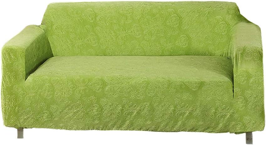 MOVING GARDEN Jacquard Sofa Covers Stretch Elastic Fabric Flower Printing Chari Loveseat Sofa Slipcovers Pet Dog Couch Protector (1 Seater, Grass Green)