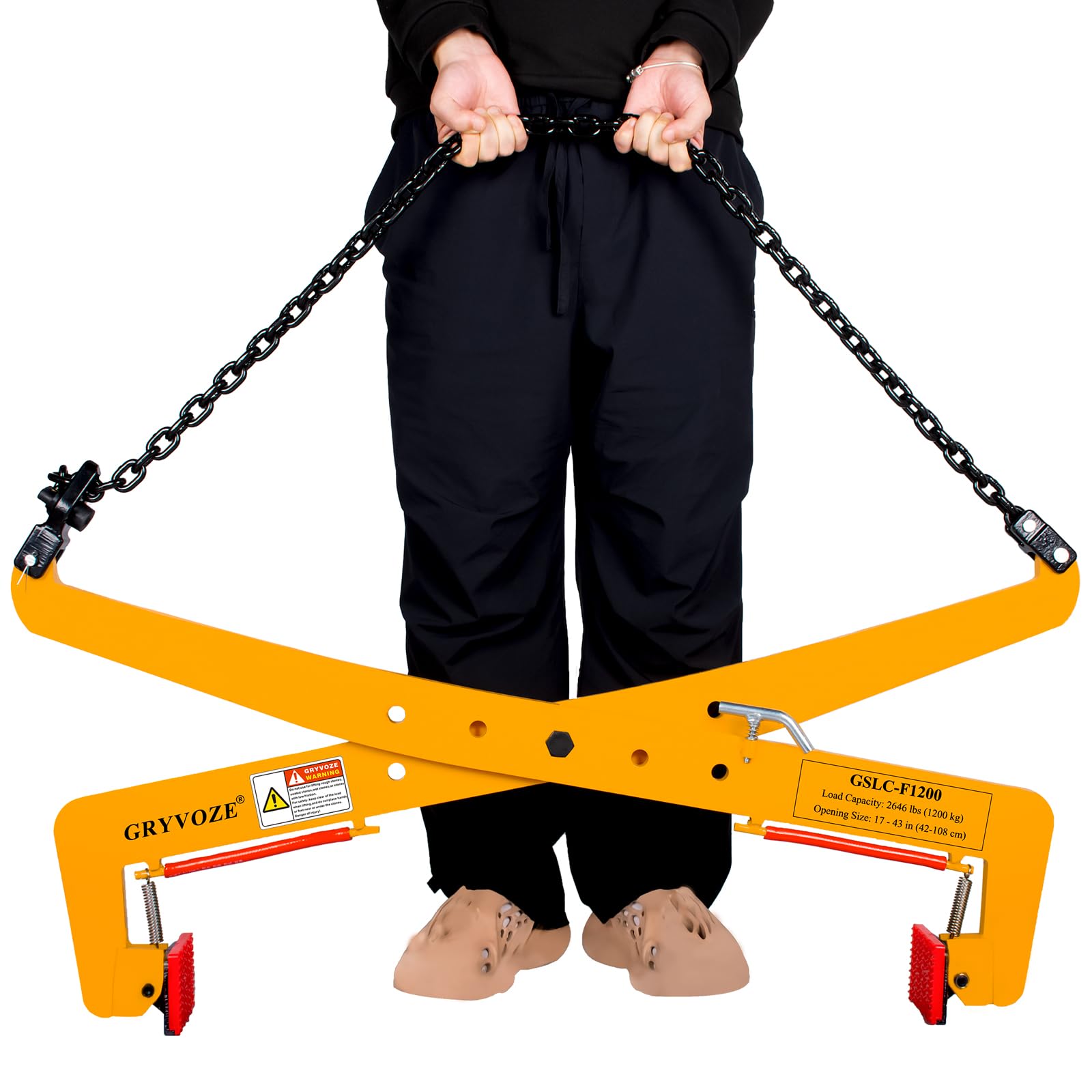 Photo 1 of GRYVOZE 2646 lbs Granite Slab Lifting Clamp, Adjustable Range: 17"-43", Heavy Duty Stone Scissor Lifter Clamp for Carrying and Vertical Transport of Marble, Concrete Blocks, Slate Sheets, Curb Stones