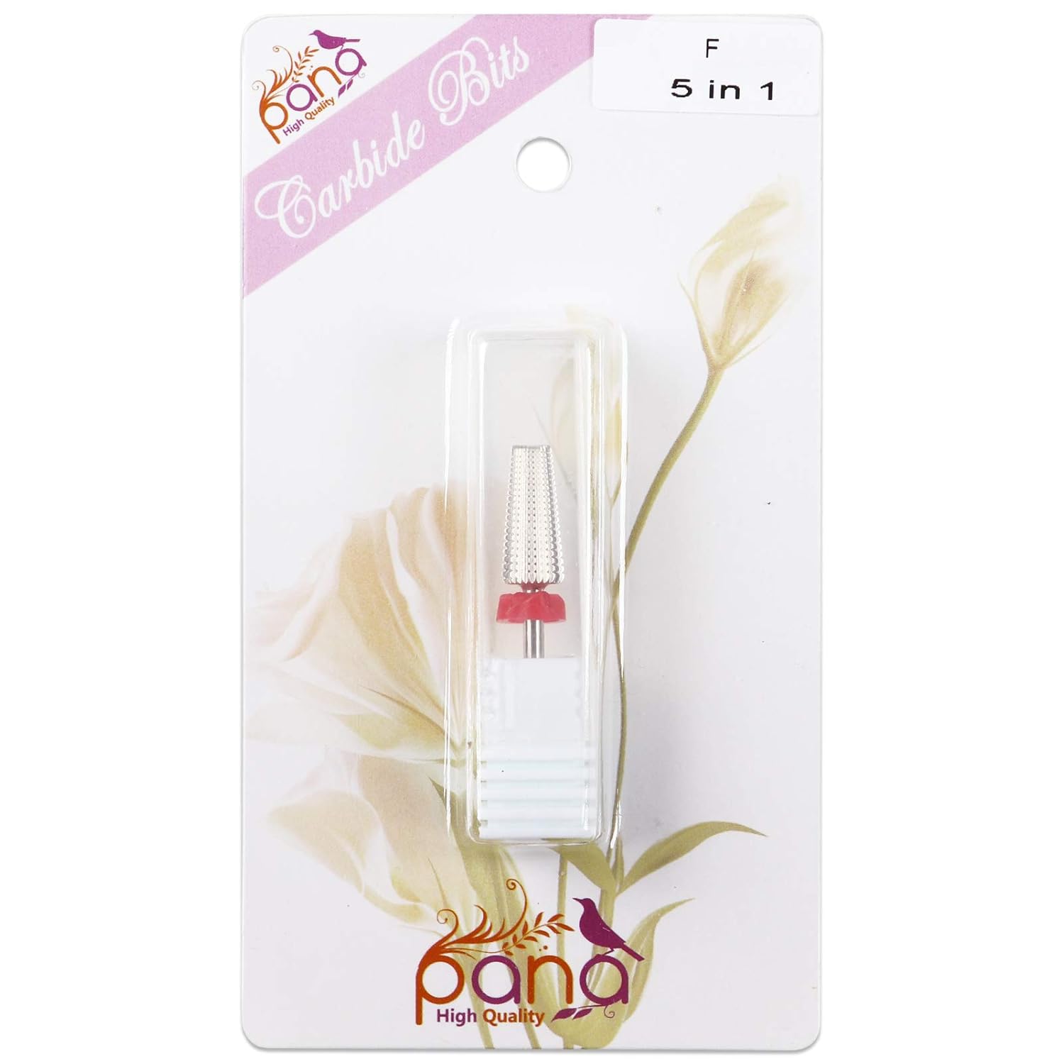PANA Nail Carbide 5 in 1 Bit - Two Way Rotate use for Both Left and Right Handed - Fast remove Acrylic or Hard Gel - 3/32" Shank - Manicure, Nail Art, Drill Machine (Fine, Silver) : Beauty