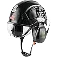 GREEN DEVIL Safety Helmet Hard Hat with Visor and Ear Protection Adjustable Lightweight Vented ABS Work Helmet 6-Point Suspension ANSI Z89.1 Approved Ideal for Industrial & Construction …
