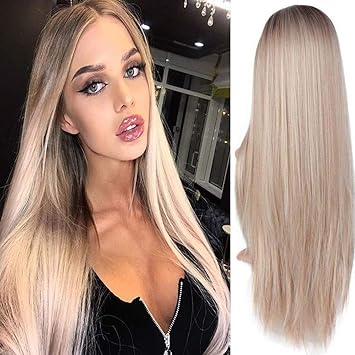 Amazon Com Black Friday Long Straight Ombre Wig Machine Made Wig